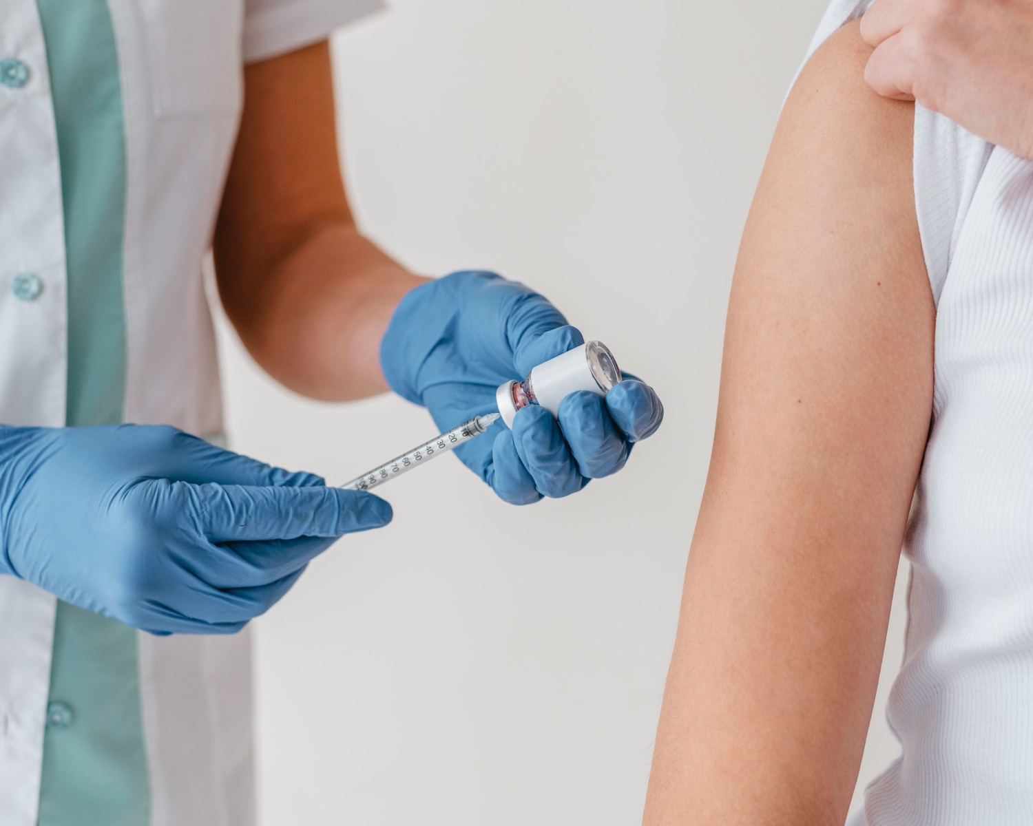 patient preparing get vaccine scaled